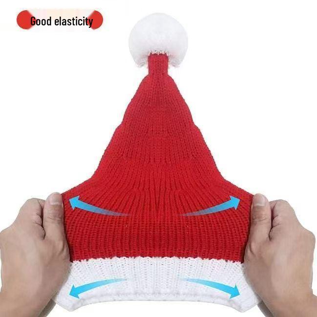 Red Christmas Knit Parent-Child Pom-Pom Hat