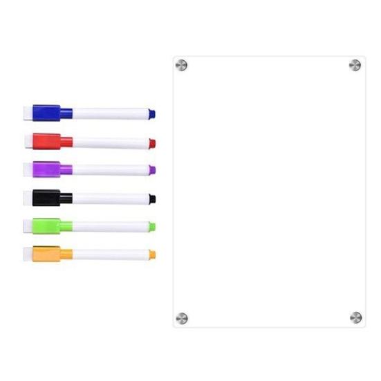 Acrylic Magnetic Memo Board Dry Erase Refrigerator Notepad with Strong Magnets Scratch-Resistant Planning Calendar for Kitchen Office