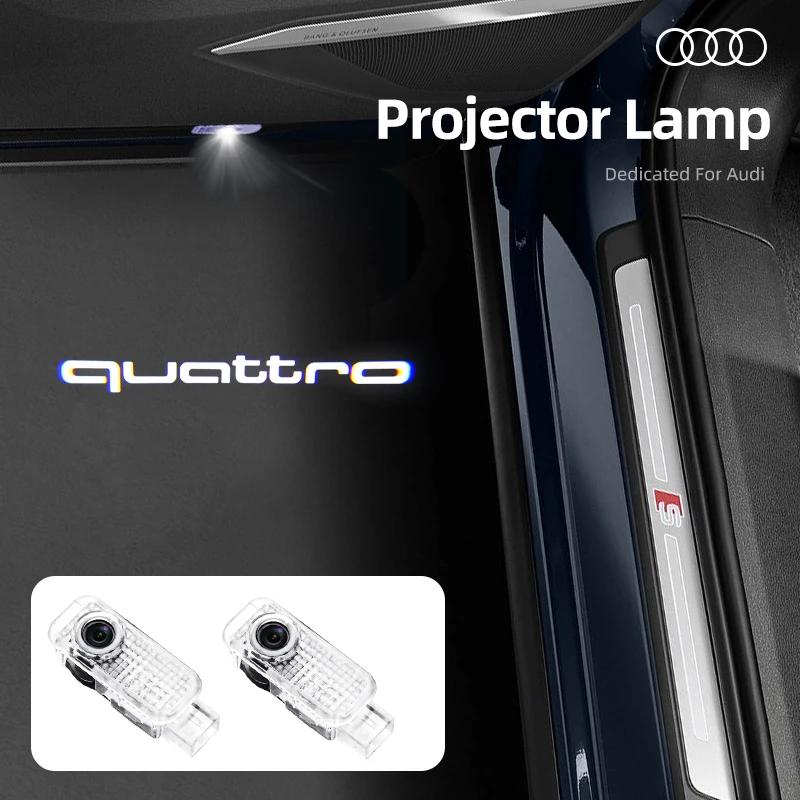 2026 Hot 2Pcs/Set Car Door Welcome Light Led Emblems Projector Lamp For Audi A4 A3 A5 A6 A7 A8 Q3 Q5 Q7 Q8 B5 B6 B7 B8 B9 Q7 8P 8V 8L