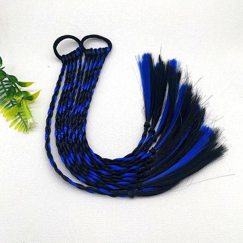 

Детские Хип-Хоп Цветные Дреды Коса Веревка для Волос Парик Плетеная Коса Хвост Цветные Веревки Девочка Волосы Девочка Удобный Гаджет Боксерская Коса About 32cm Navy blue