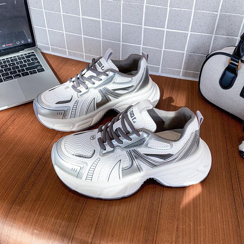 Retro Plateau Dad Schuhe Damen 2025 Frühling neu ankela rot lässige Sneaker atmungsaktive Damenschuhe