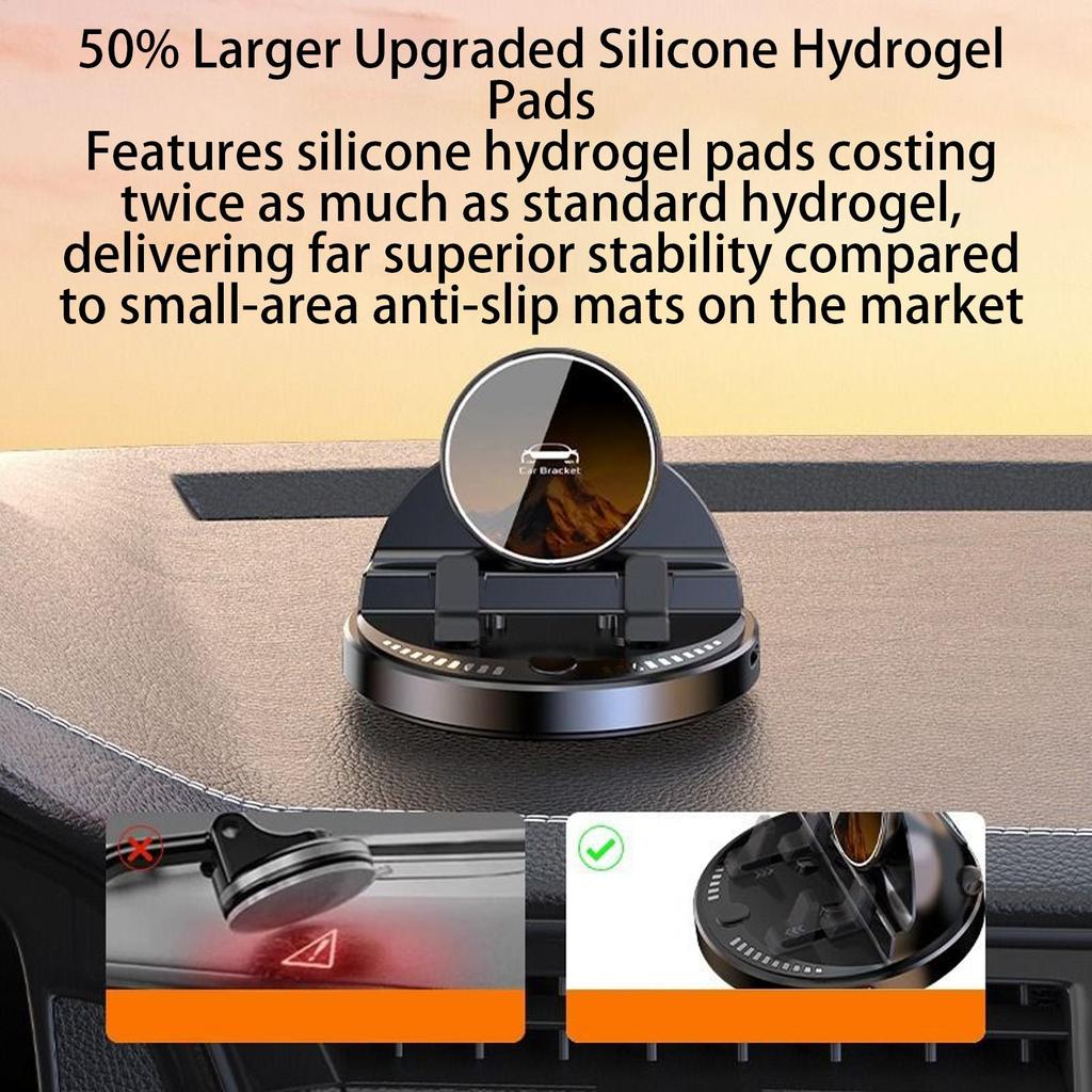 Smart Sensor Car Phone Holder 15W Wireless Charger, 360-degree Rotation Auto Dashboard Air Vent Mount Bracket for iPhone Android