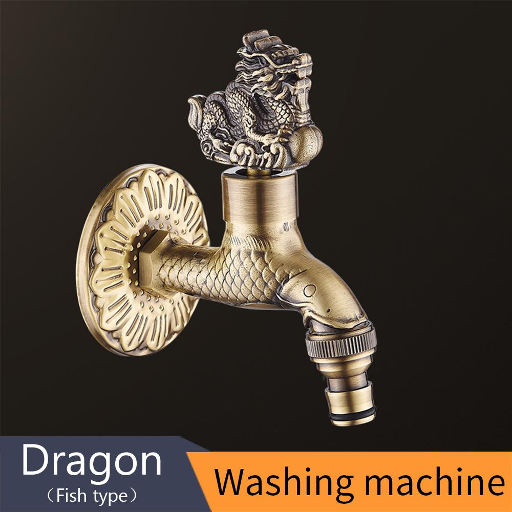 Bidcock Faucet Antique Bronze Dragon Carved Tap Bathroom Mop Faucet Washing Machine Faucet Outdoor Faucet For Garden 811573