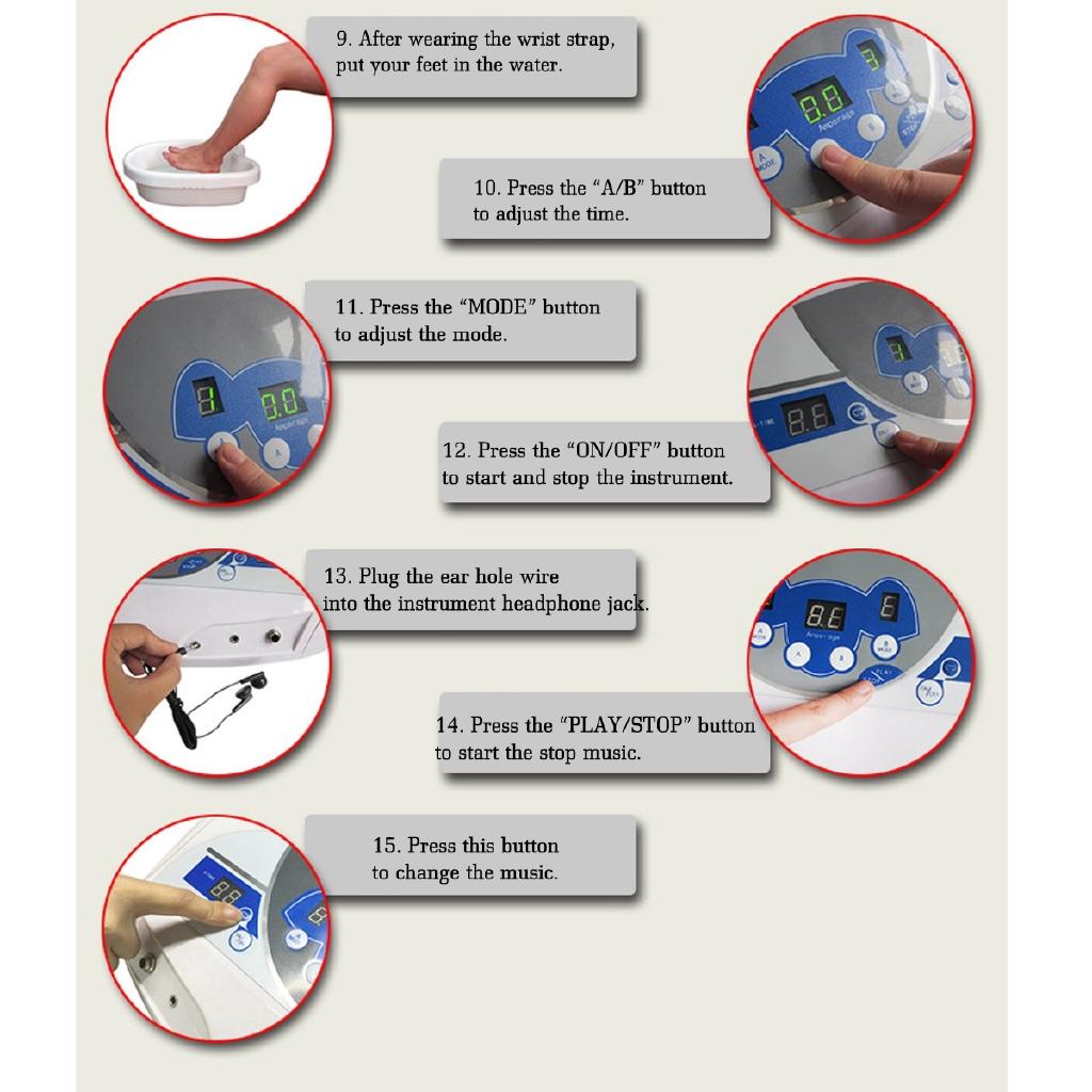 50W 220V Dual-user Ionic Detox Machine Foot Bath Spa Tool LCD W/ MP3 Music Cleanse Salon