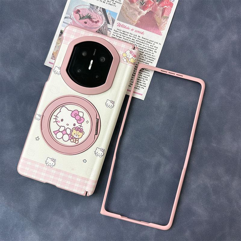 Applicable to Huawei MateX7 mobile phone case, skin-sensitive rotating bracket, cartoon central axis magnetic X6 case and film integrated case