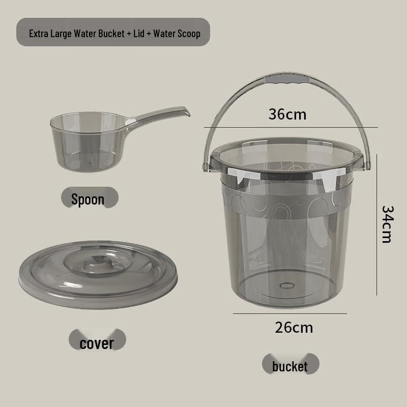 ZISIZ Extra Large Transparent Storage Bucket with Lid