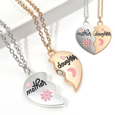 Anime Mother And Daughter Cosplay Necklace Unisex Gold Chain Choker Heart Pendant Slivery Jewelry Kawaii Accessory Props Gifts