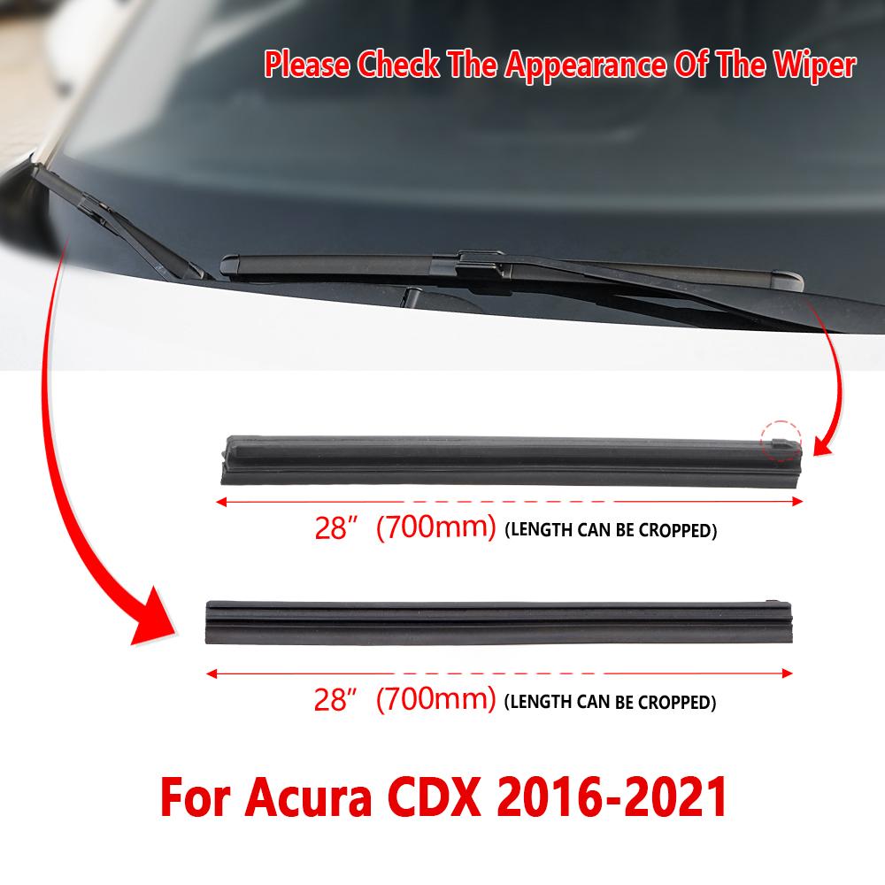 Wiper Rubber Strip for Acura CDX 2016 2017 2018 2019 2020 2021 Car Wiper Refill Accessories 1Pair 28Inches 700mm
