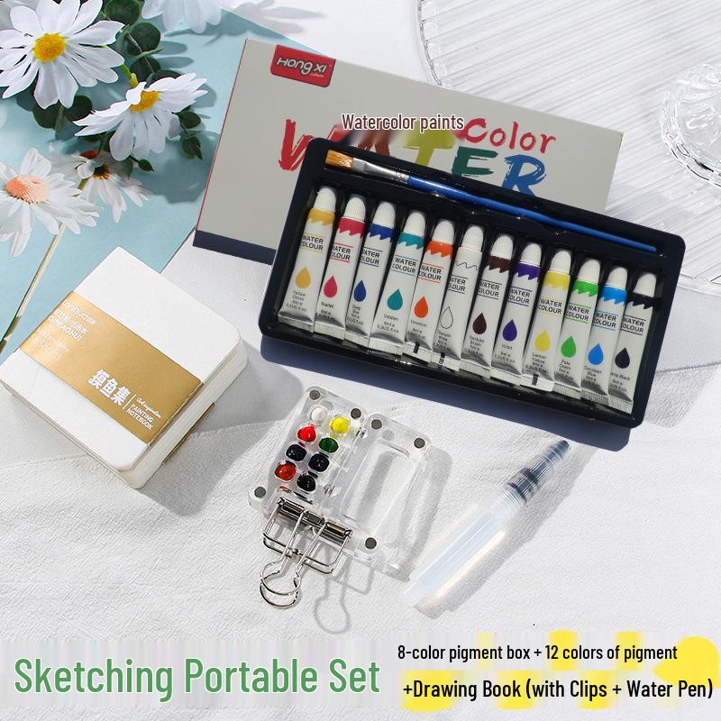 

Портативный мини набор акварельных красок для скетчинга в путешествиях