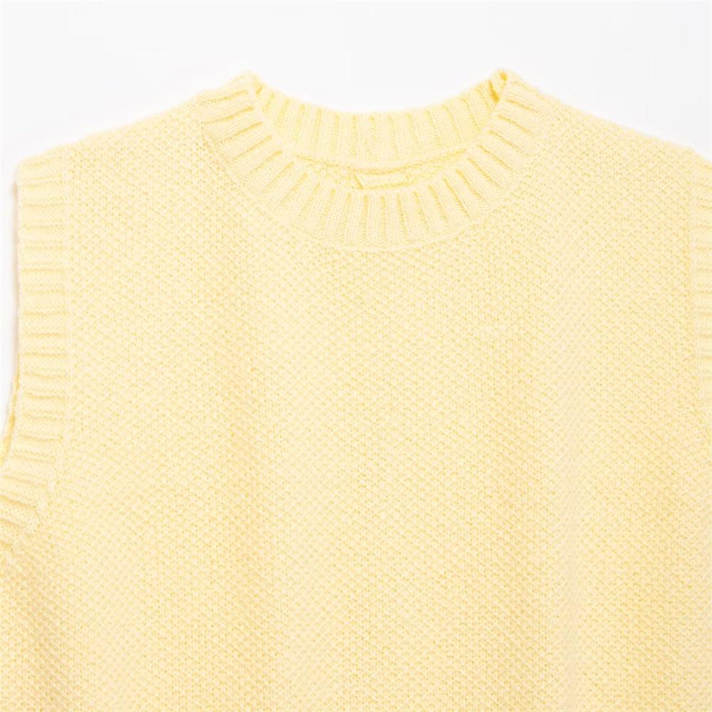 2025 Spring/Summer Women's Round Neck Backless Tie Knit Vest