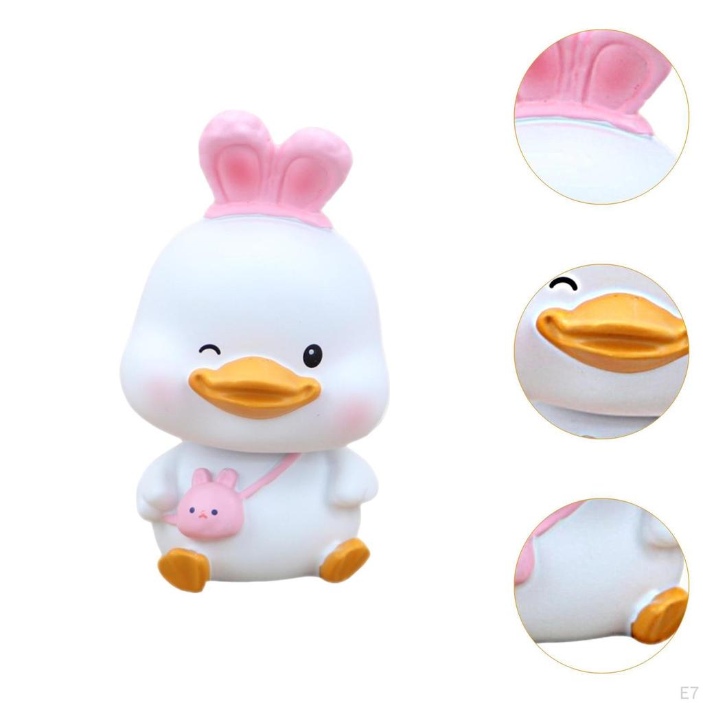 Shaking Head Car Decoration Crafts Duck Statue for Home Bedroom Office