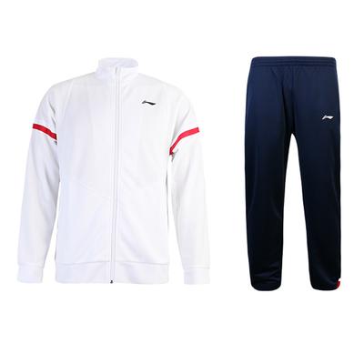 Li Ning Σειρά Μπάντμιντον Λογότυπο Τυπωμένο Κολάρο με Φερμουάρ Ελαστική Μέση Αθλητικό Παντελόνι Σετ Φούτερ Ανδρικά αθλητικά ρούχα AWET009-2