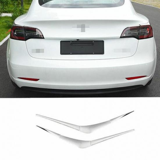 For Tesla Model 3 2017-2023 Chrome Steel Rear Tail Light Lamp Strip Trim 6pcs