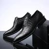 Fashion Men's Luxury Crocodile Pattern Genuine Leather Shoes Handmade Vintage Casual Custom Pointed Toe Oxford Dress Shoes