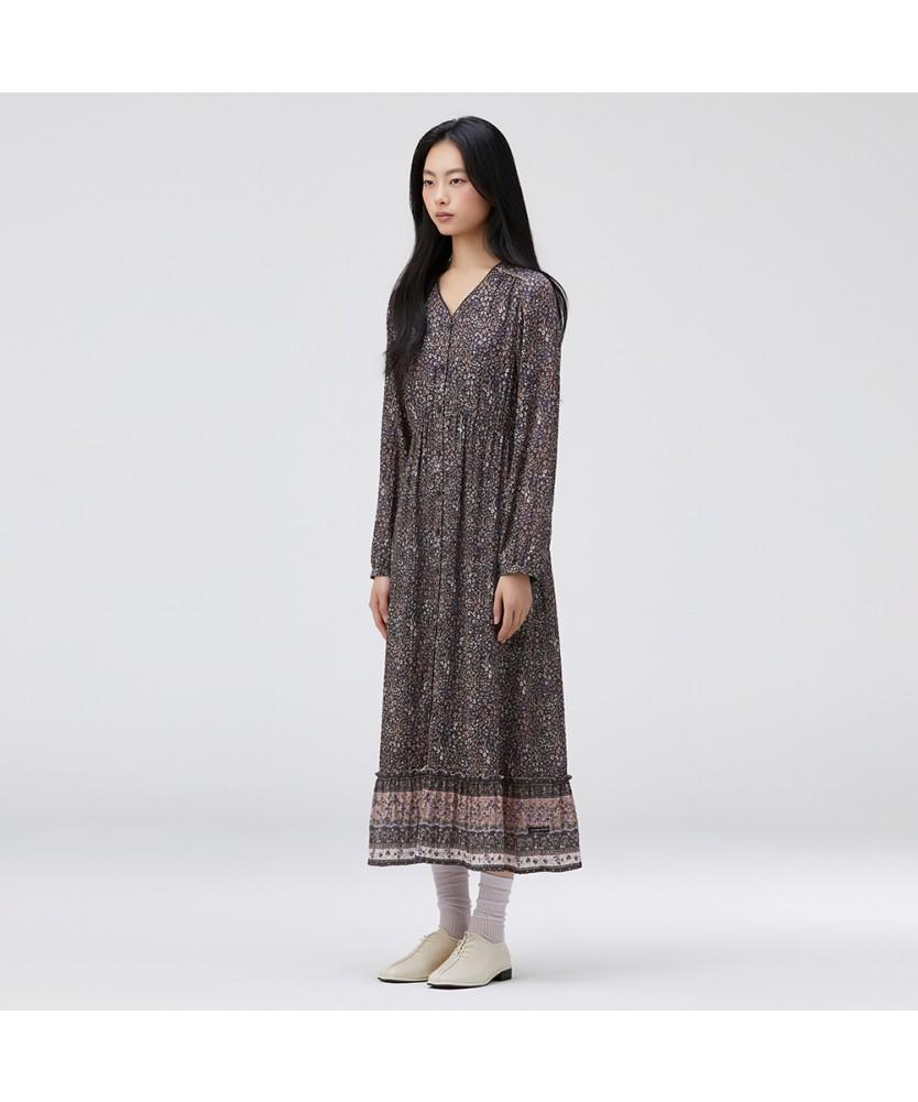 THURSDAY ISLAND Flower V-Neck Full Open Dress_T262Mop136W