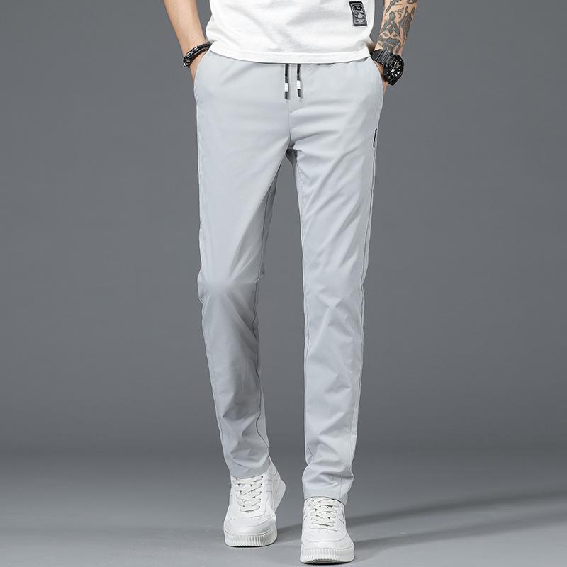 Autumn And Winter New Style With Plush Thickening/Regular Men'S Sports Elastic Waist Casual Pants Straight Leg Small Leg Pants Warm Elastic Slim