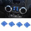 4PCS Blue Window Switch Button Cover For Jeep Wrangler JK JKU 12-18 Accessories