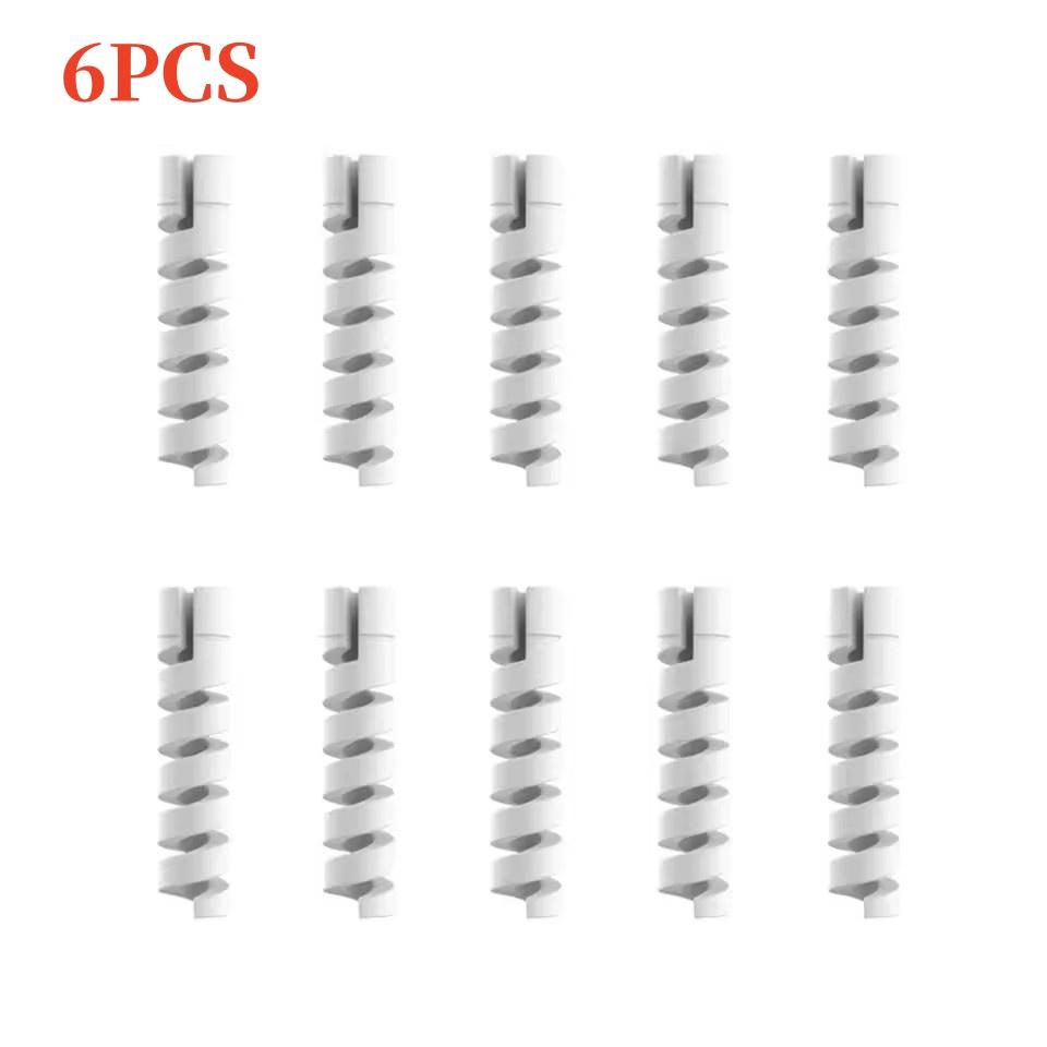 6/20pcs Cable Protector Silicone Charge Cable Spiral Winder Wire End Cord Savers Cover For Phone USB Charger Cable Accessories