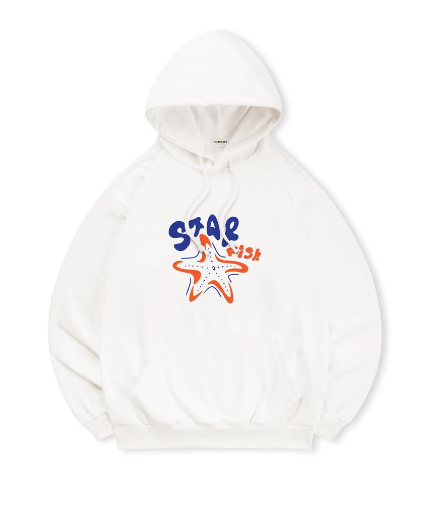 [Non-Fleece Or Fleece-Lined] Starfish Print Hooded Sweatshirt (Type B)