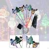 6 Pieces Solar Christmas Pathway Landscape Lights Outdoor Novelty Garden Stake Light Ground Figurine