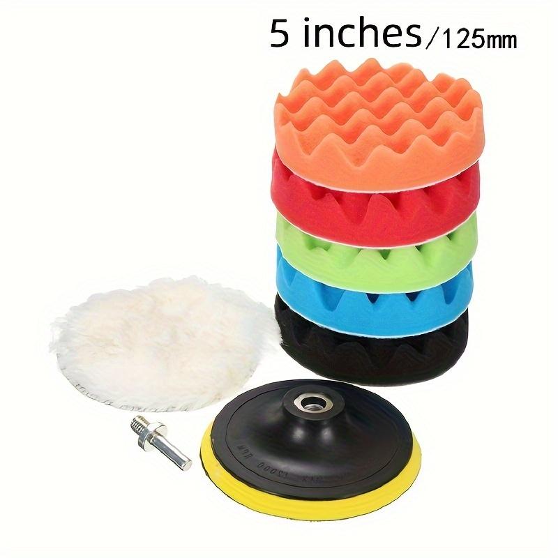 8pcs Set of Self-Adhesive Polishing And Waxing Sponge Velvet Pads in 3/4/5 Inch Sizes, Designed for Use with Car Polishing Machine Drill Bit Adapters