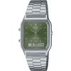 CASIO ANADIGI ANA-DIGI Quartz Watch Vintage Series AQ-230A-3AMQY Unisex Dual Time Green O...