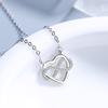 S925 Sterling Silver Korean Style Love Necklace Fashion Refined Rhinestone Heart-Shaped Collarbone Necklace
