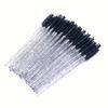 50pcs/bag Makeup Brush Lash Swans Crystal Eyelash Applicator Disposable Diamond Handle Nylon Mascara Wands Brush Cosmetic Brushes, YGirlash