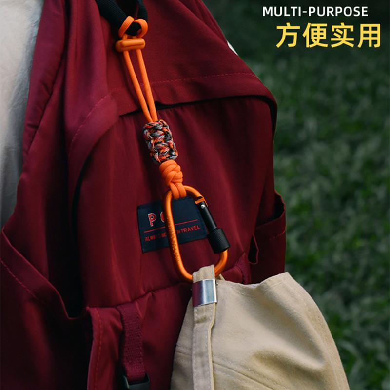 Multifunctional Tactical Braided Lanyard Carabiner Outdoor Camping Hook Cord Backpack Buckle Keychain Hiking Accessories