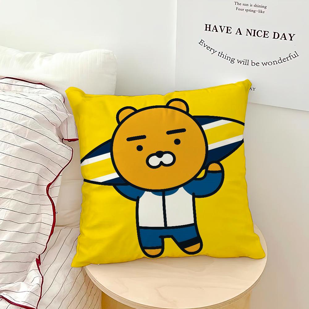 

cute cartoon art bear sea r-Ryan k-Kakao Friend cushion cover soft Pillow Case for Sofa Living Room Home Decor Protective Covers 12x12Inch