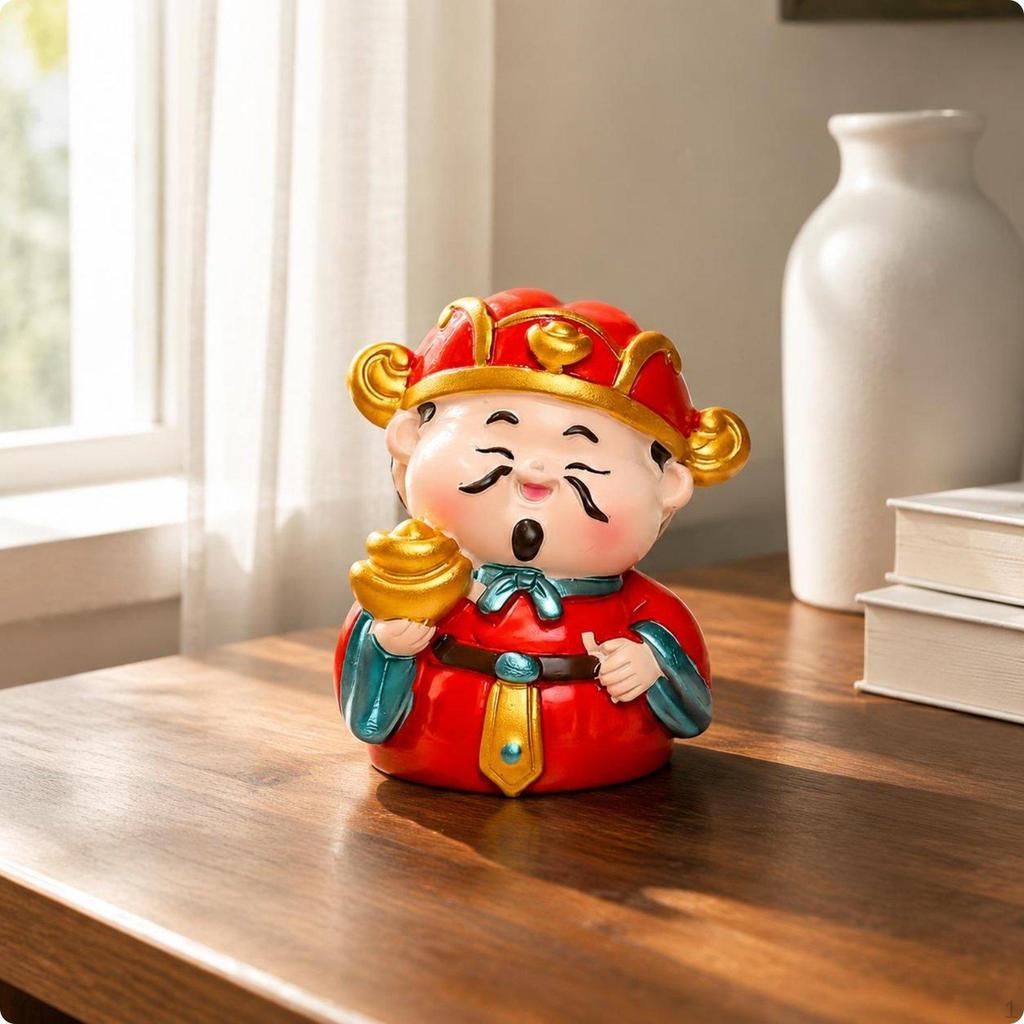 Cartoon Wealth Figurines Handmade Desk Ornament Desktop Decoration Cute Resin Statue for
