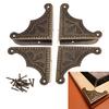 8Pcs Furniture Fittings Antique Corner Bracket Jewelry Gift Box Wood Case Decorative Feet Leg Corner Decorative Protector +Nails