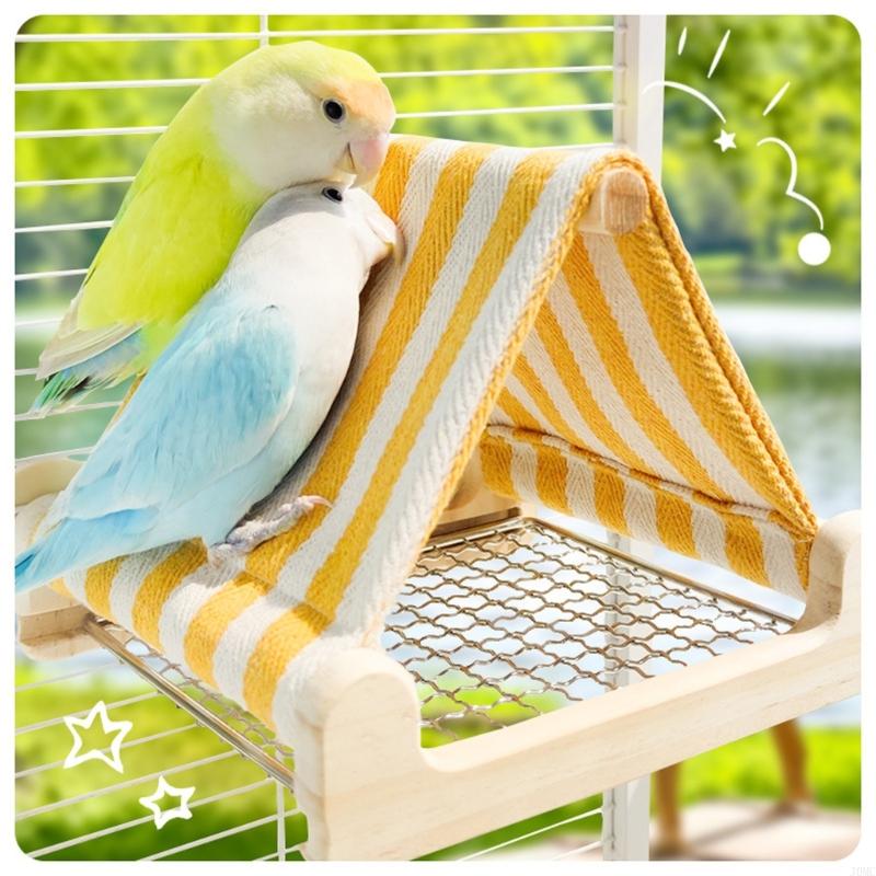 Bird Hanging Bed House Triangles Hammocks Huts Tent Bed Hanging Cave for Sleep and Hatching Bird Accessories J0MC