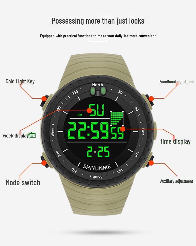 Shiyunmei Men's Multifunctional Waterproof LED Sport Watch
