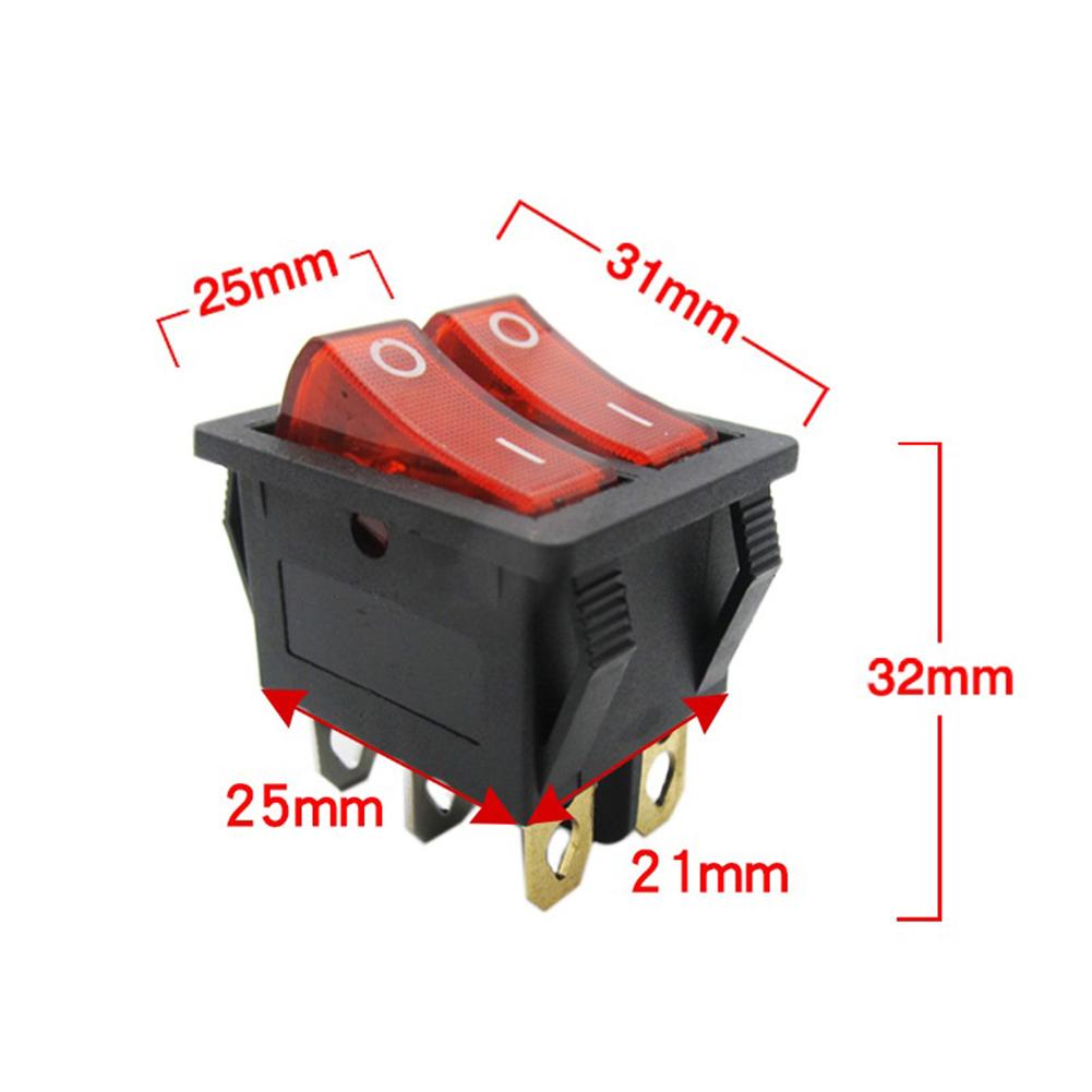 ON Off Switch Dual Boat Rocker Switch DPDT Functionality Dual Illuminated Rockers Compact Mini Rocker Switch Design Relay