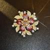 Elegant Rhinestone Animal Brooch: High-End Flower Design for Women's Coats and Accessories