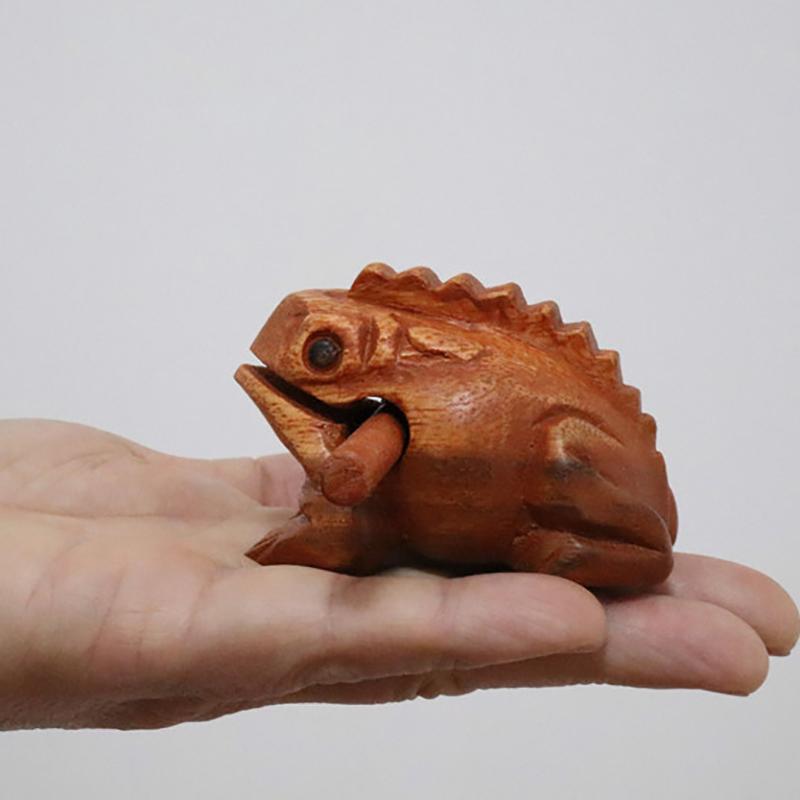 1Pc Thailand Frog Wood Carving Ornaments Hand-Carved Toad Creative Vocal Toys Solid Wood Toad Craft Scenic Souvenirs