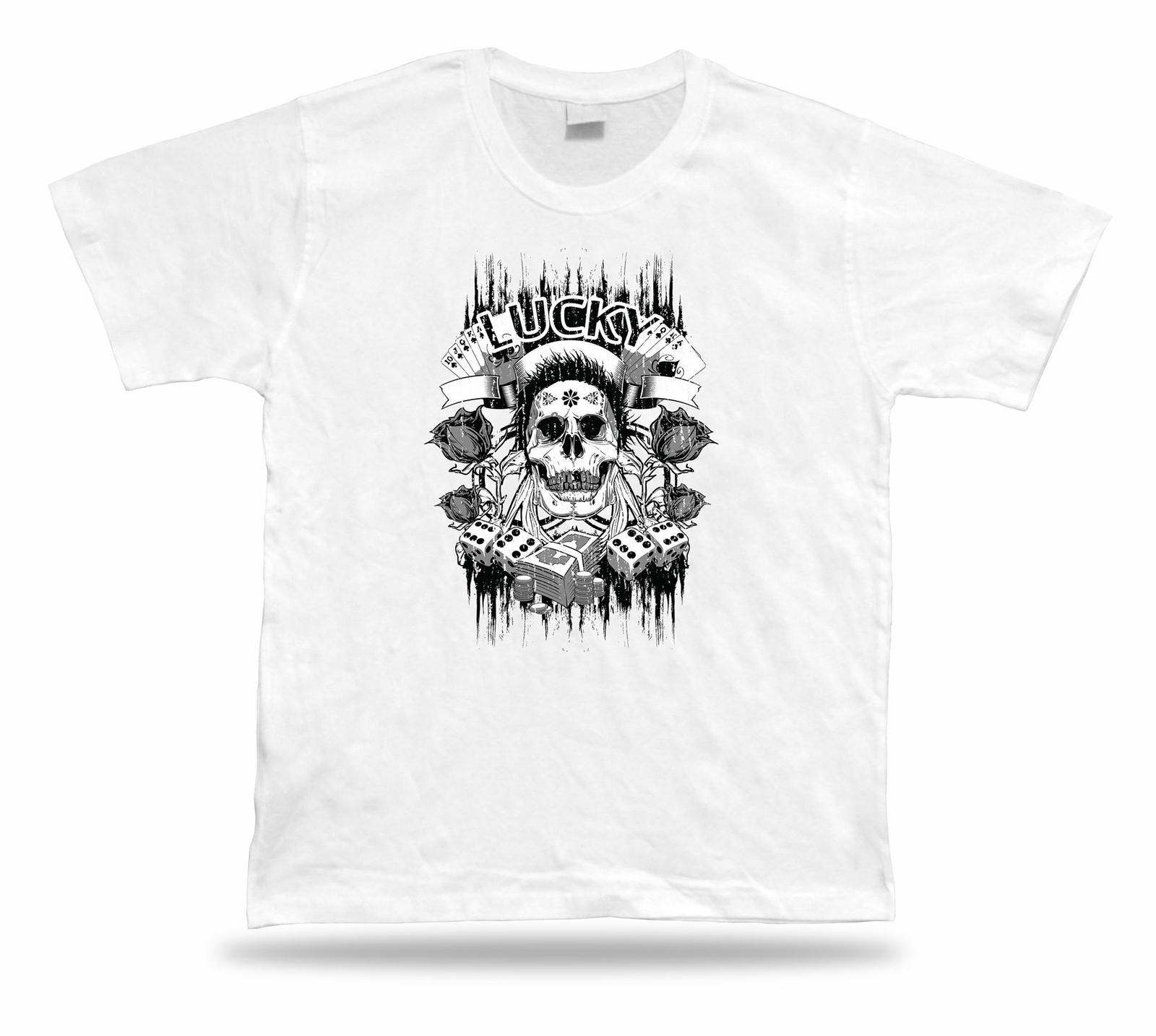 Tshirt Tee Shirt Birthday Gift Idea Lucky Skull Casino Gamble Dice Cards Rose S разноцветный
