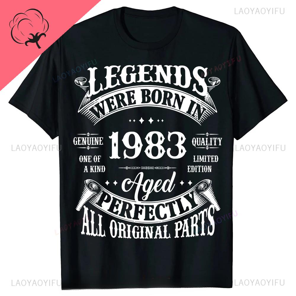 41th Vintage Legends Born In 1983 41 Years Old T Shirts Graphic Streetwear Short Sleeve Birthday Gifts Unique Summer Tshirt