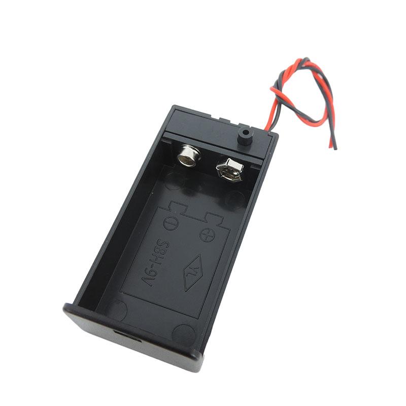 10pcs/lot 9V Battery Holder Box With Wire Lead ON/OFF Switch Cover Case 2pin wire for PP3 Box For DIY Power Supply Dock Holder