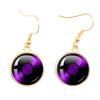 Classic Vintage Vinyl Records Rretro Phonograph Rrecord Dome Glass Ladies Earrings Music Lover Gifts Music Record Disc Earrings