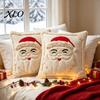 Cozy Plush Pillow Cover Christmas Throw Cover, 18x18 Inch Cushion 3D Snowman Festive Snowflake Reindeer Patterns Pattern, Case for Holiday Home