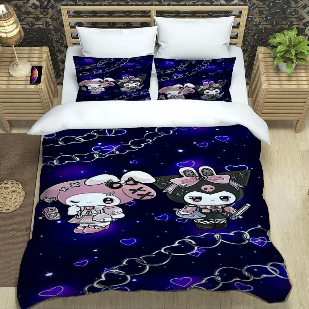 Cute My Melody Bedding Sets Exquisite Bed Pillowcase Children Duvet Cover Bed Comforter Set Bedding Set Luxury Birthday Gift