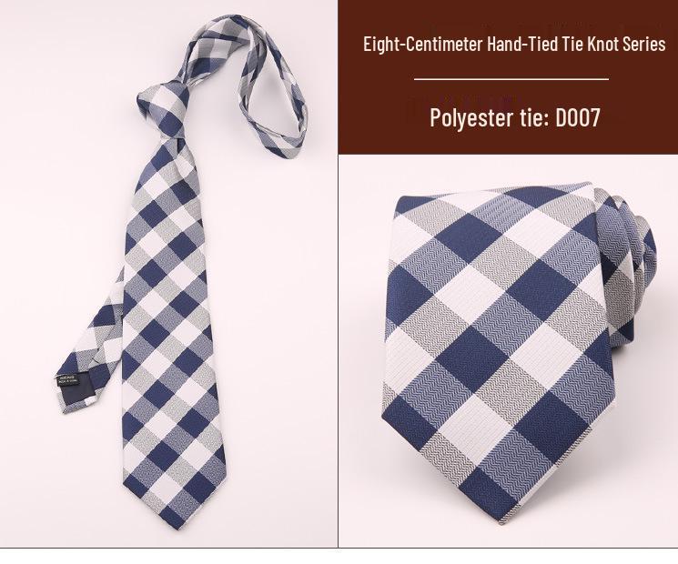 8cm Men's Formal Striped Plaid Tie for Business, Wedding, or Professional Wear - Black or Red, Korean Style