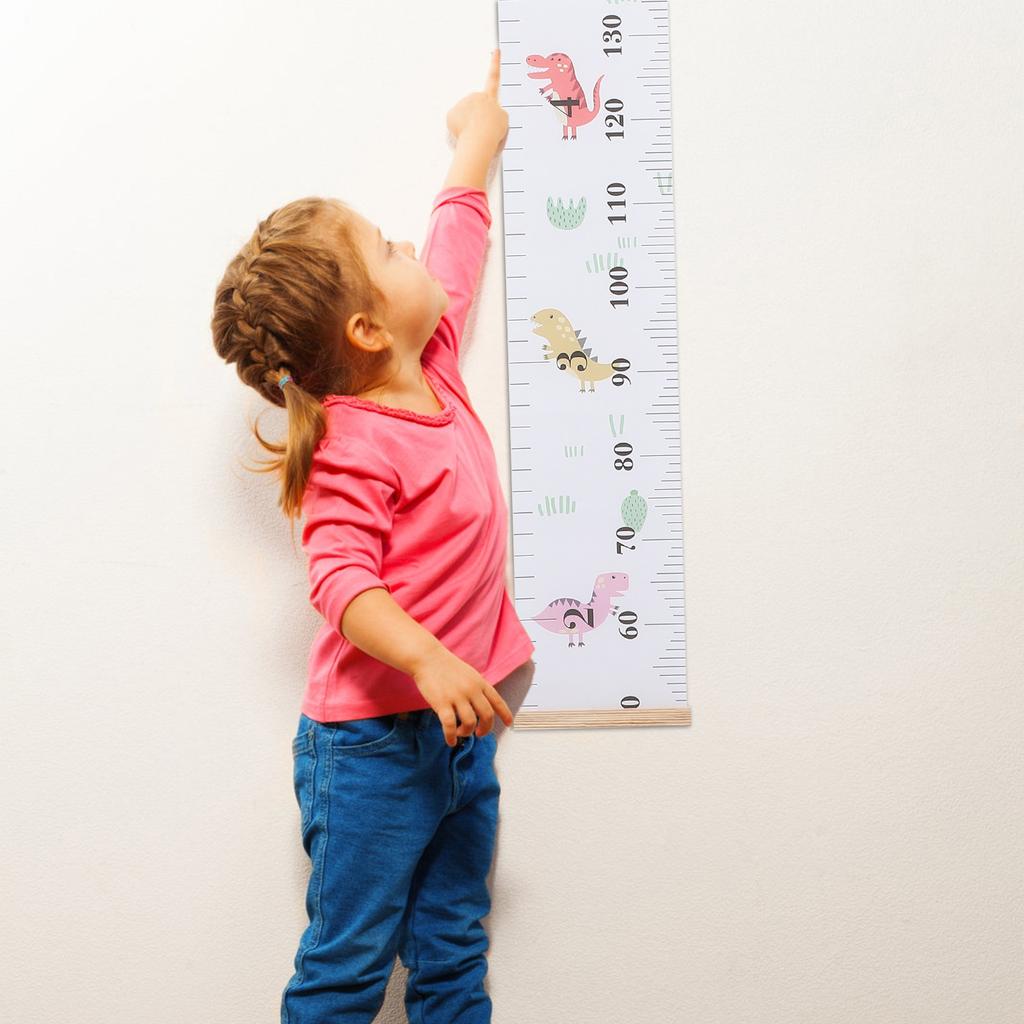 Children Height Wall Ruler Growth Chart for Kids Measurement Tool Room Decor Canvas Wood Ruler