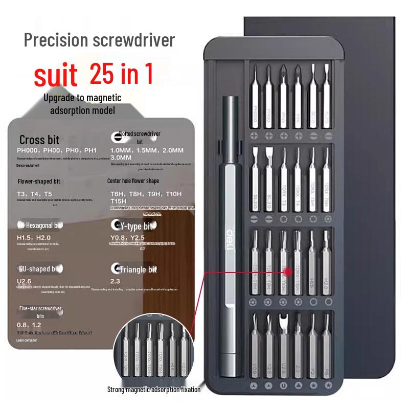Deli Tools Precision Screwdriver Set for Electronics & Household Use