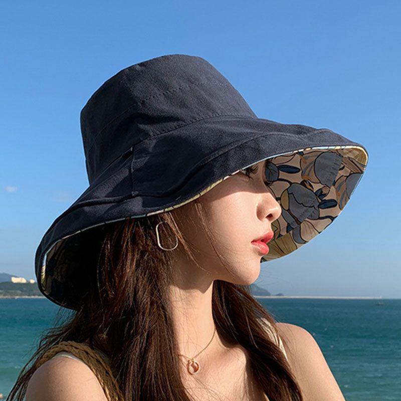 Women's Double-Sided Wide-Brim Bucket Hat - Breathable, UV Protection for Summer Outdoor Activities