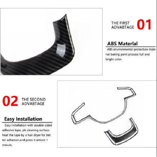 For -2024 Ram 1500 Carbon Fiber Steering Wheel Switch Trims Accessories