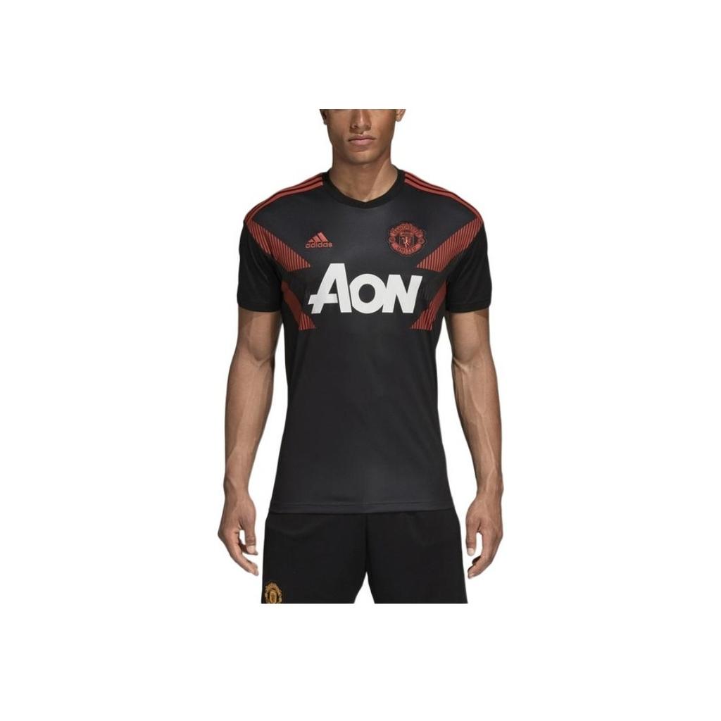 Adidas Letter Pattern Printed Training Short Sleeve Football Jersey Men jersey Black CW5824