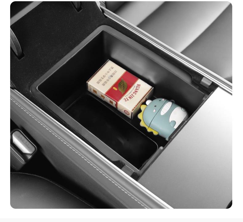 Tesla Model 3/Y Console Storage Organizer Silicone Double-Layer Box